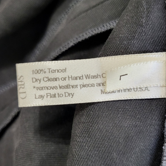 Society for Rational Dress Gray Tencel Leather Strap Asymmetric Dress Large - Picture 7 of 7